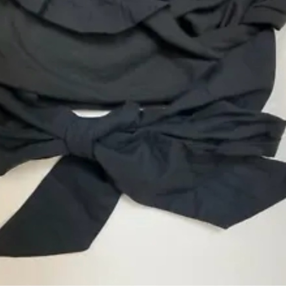 Anthropologie black ruffled tie-front crossover tube top NWT large - Picture 4 of 5